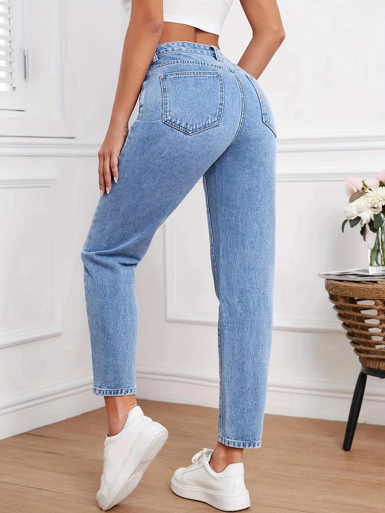 Jeans de Tiro Alto