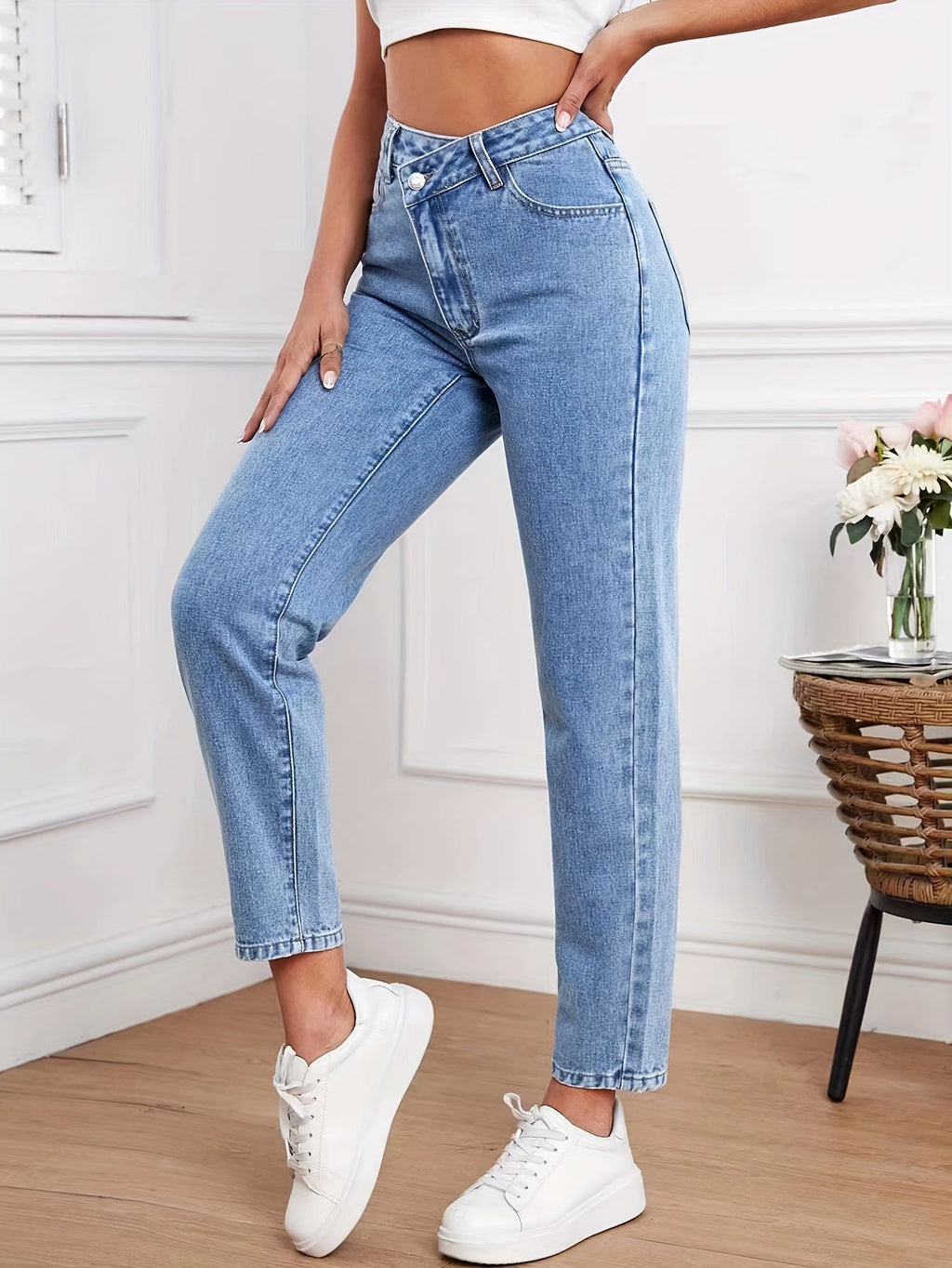 Jeans de Tiro Alto