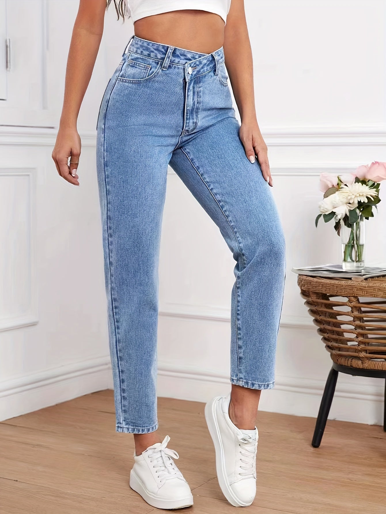 Jeans de Tiro Alto